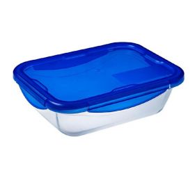 Dóza na potraviny s tesniacim vekom obdĺžniková, 25x19x7cm, 1,9L, sklo číre PYREX