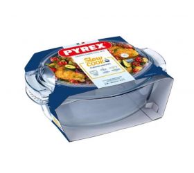 Misa zapekacia oválna s pokrievkou, 38x23x15cm, 4,4L+1,4L, sklo číre PYREX, spevnený obal KLC