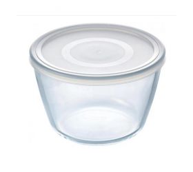 Dóza na potraviny s vekom okrúhla, číre sklo, 17x11cm, 1,6L, PYREX
