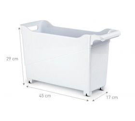 Organizér plastový 17 x 45 x 29cm biely s kolieskami