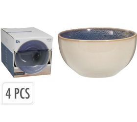 Miska 580 ml sada 4 ks keramika modrá