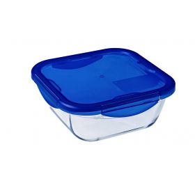 Dóza na potraviny s tesniacim vekom štvorcová, 16x16x6cm, 0,8L, sklo číre PYREX