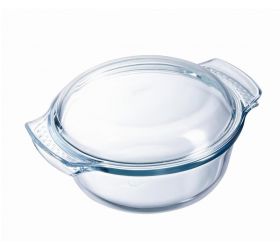 Misa zapekacia okrúhla s pokrievkou, 32x26x14cm, 3,7L+1,4L, sklo číre PYREX, spevnený obal
