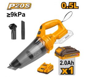 Vysávač ručný Li-Ion CVLI20126 INGCO AKU 20V P20S KIT s akumulátorom a nab.