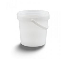 Vedro plastové 1,15l, potravinárske, okrúhle, biele, s vekom