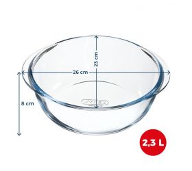 Misa sklenená okrúhla 2,3L do teplovzdušnej fritézy 26x23x8cm PYREX