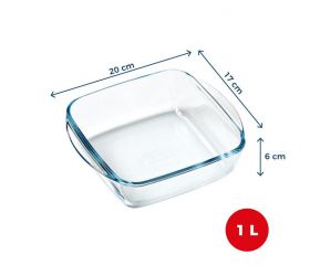Misa sklenená štvorcová 1L do teplovzdušnej fritézy 20x17x6cm PYREX