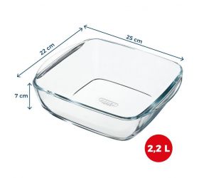 Misa sklenená štvorcová 2,2L do teplovzdušnej fritézy 25x22x7cm PYREX