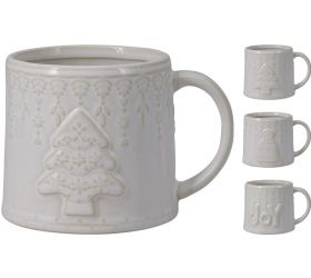 Hrnček vianočný 350 ml porcelánový, biely, mix dizajnov