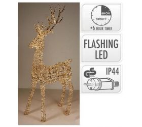Postavička sob 5200 LED 135x64x270 cm adaptér, časovač, vonkajšie/vnútorné, zlatá