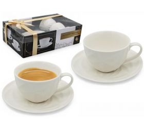 Šálka s podšálkou 220 ml 2+2 sada, jemný 3D reliéf