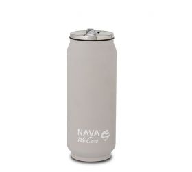 Termohrnček so slamkou 500 ml nerez, sivý NAVA