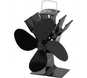 Ventilátor krbový stojanový, poháňaný teplom, 4-lopatkový, čierny