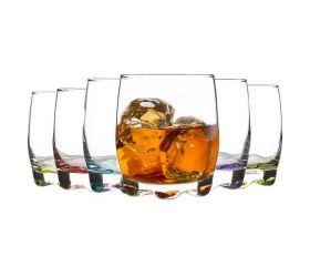 Pohár na whisky 290 ml ADORA sklo, farebné dno 6 ks sada