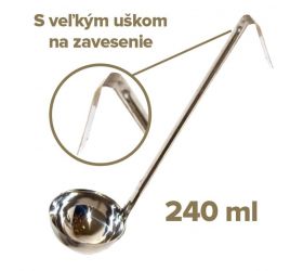 Naberačka kuchynská nerezová, 240ml/10,2cm, dĺžka 37cm
