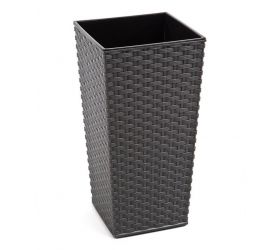 Kvetináč plastový, dĺžka strany 25cm, FINEZJA, grafit