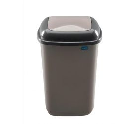 Kôš na odpad preklápací, 12L, plastový, QUATRO, mocca