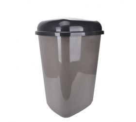 Kôš na odpad preklápací, objem 45L, plastový, QUATRO, mocca