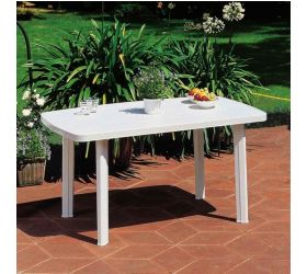 Stôl plastový, FARO, rozmery 137x85x72cm, biely