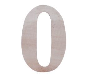 Číslo domové, drevené, č. 0, dĺžka 18cm 