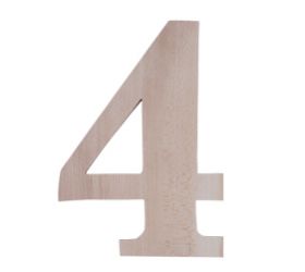 Číslo domové, drevené č. 4, výška 18cm