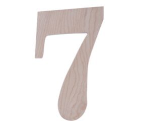 Číslo domové drevené č. 7, výška 18cm