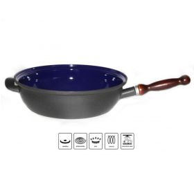 Panvica smaltovaná hlboká s odnímateľnou rúčkou a pokrievkou, 26cm BSE, Belis