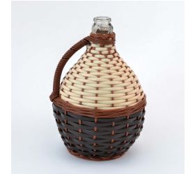 Opletený demižón sklenený, objem 5L, mix farieb