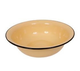 Umývadlo bez dekoru, smaltovaný, priemer 28cm, béžový