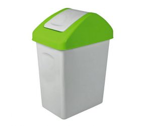 Kôš na odpad plastový, 25L, SWING zeleno - sivý
