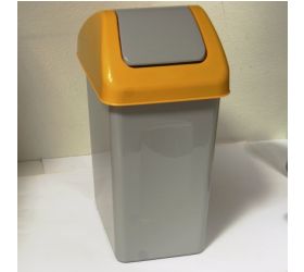 Kôš na odpad preklápací 25L, plastový, SWING, oranžovo - sivý