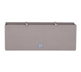 Samozavlažovací truhlík RATO 50cm, imitácia ratanu, mocca