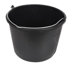 Vedro s odmerkou, stavebné, pružné, plastové, 16L, čierne
