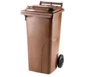 Popolnica 120L, plastová, hnedá
