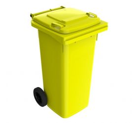 Plastová popolnica 120L, žltá, kuka