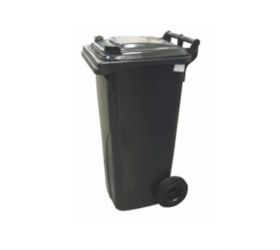 Popolnica plastová, 120L, čierna, kuka