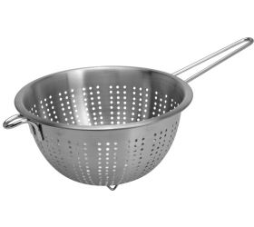 Cedník s rúčkou, s nožičkami, nerezový, priemer 21cm