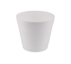 Kvetináč plastový, priemer 16cm, biely