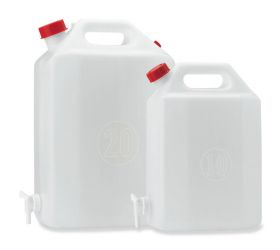 Kanister s kohútikom, plastový, objem 20L, biela