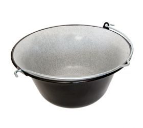 Kotlík na guláš, smaltovaný, závesný, objem 10L, čierny