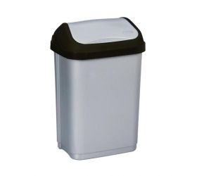 Kôš na odpad preklápací, 10L, plastový, BIN, sivý