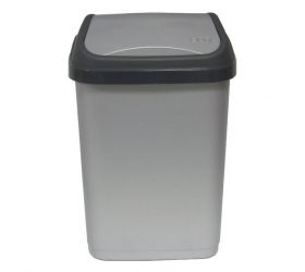 Kôš na odpad preklápací, objem 25L, plastový, SWANTJE, sivý