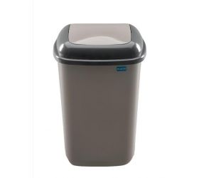 Kôš na odpad plastový, objem 12L, QUATRO, strieborný
