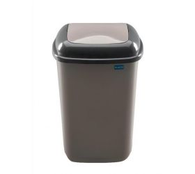 Kôš na odpad preklápací 28L, plastový, QUATRO, mocca