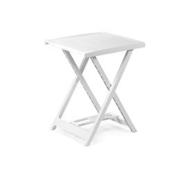 Stôl plastový, skladací, výška 65cm, ARNO, biely
