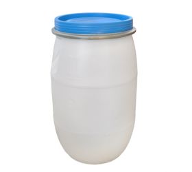 Barel plastový, biely so sponou, objem 30L
