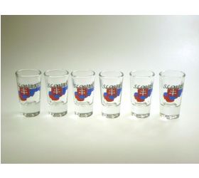 Poháre 25ml, štamprlíky, sada 6ks, SLOVAKIA