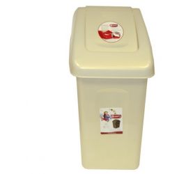 Kôš na odpad preklápací, 10L, plastový, SWING, krémový