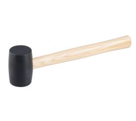 Kladivo gumené, 400g/55mm, čierne, drevená násada