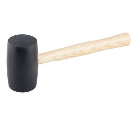 Kladivo gumové 800g, priemer 65mm, čierne, drevená násada